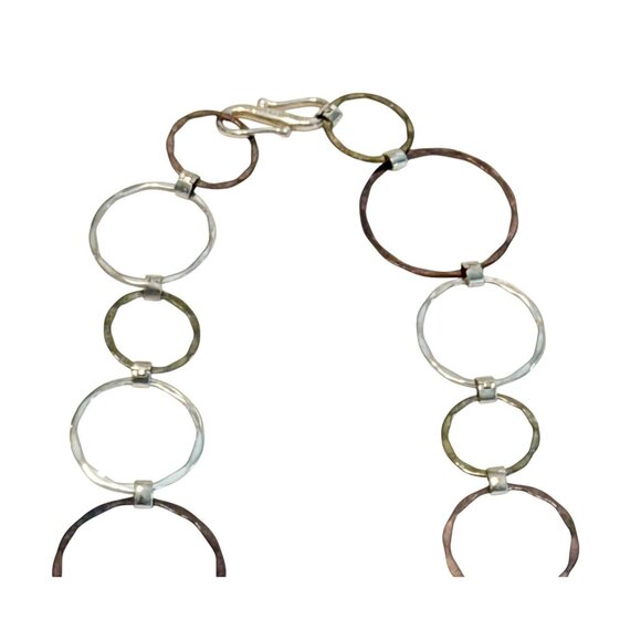 RLM Studio Brass Gold Copper Circle Necklace Multi Sized Hoops 925 NWT - Picture 3 of 5